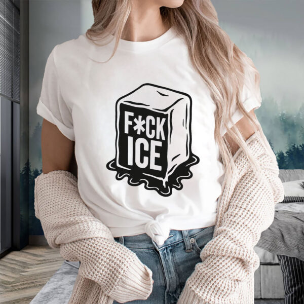 FCK-ICE-T-Shirt,-Melting-Ice-Cube-Tee-Abolish-ice-Protest
