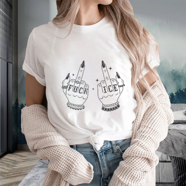 Fuck-Ice-Middle-Fingers-T-Shirt,-Anti-Ice-Tee,-Chinga-La-Migra,-No-Human-Is-Illegal-us