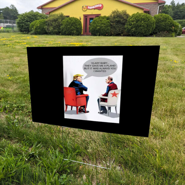 Funny-Donald-Trump-Vladimir-Putin-Qatar-Plane-Political-Satire-Yard-Sign-for-Men-Fathers-Day-Gift-Politics-Humor-Anti-Trump-Democracy-Signs