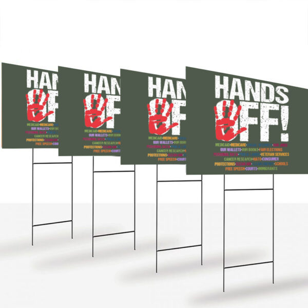 Hands-Off-Protest-Sign,-Political-Hands-Off-Protest-Yard-Sign,-Hands-Off-Medicaid-Medicare-Social-Security