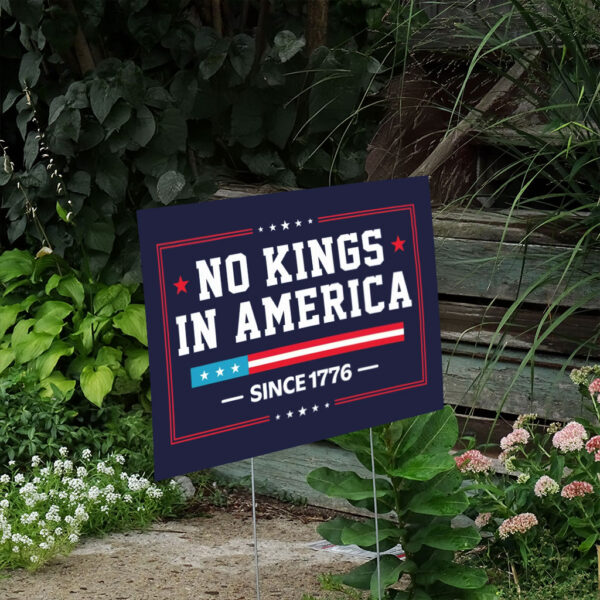 No-Kings-In-America-Protest-Yard-Sign,-Resist-Sign,-Political-Sign,-Anti-Authoritarianism-us