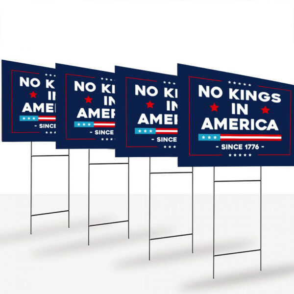No-Kings-In-America-Sign---Resist-Hate-Lawn-Yard-Sign,-Anti-Trump-Sign,-Resist-Racism,-Resist-Fascism-Sign