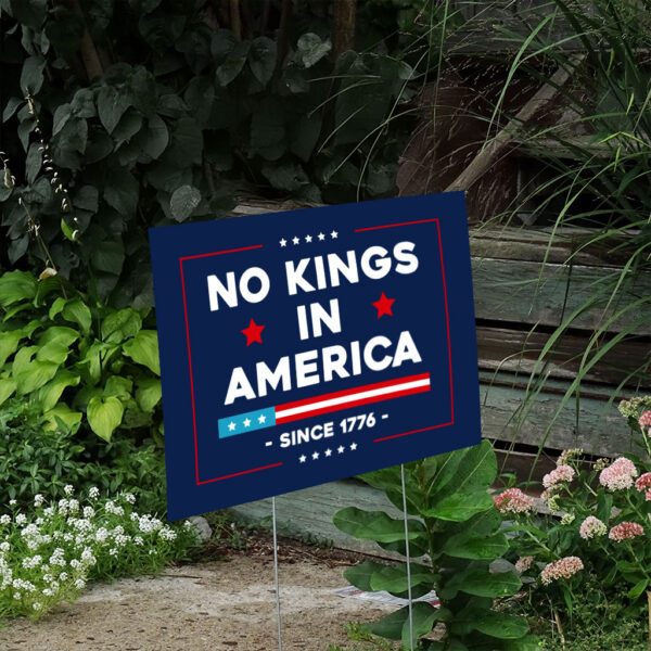 No-Kings-In-America-Sign---Resist-Hate-Lawn-Yard-Sign,-Anti-Trump-Sign,-Resist-Racism,-Resist-Fascism-Sign-us