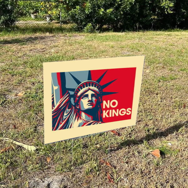 No-Kings-Yard-Sign,-Anti-Trump-Sign,-Resistance-Nope-To-Fascism-Sign,-Protest-Signs