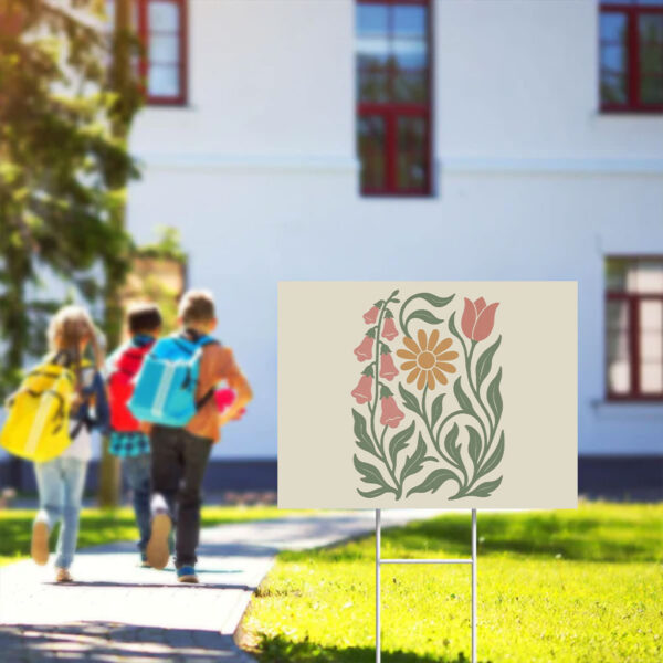 No-Words-Subtle-Anti-Trump-Garden-Yarg-Sign,-Garden-Sign-Foxglove-Daisy-Tulip-Yard-Sign