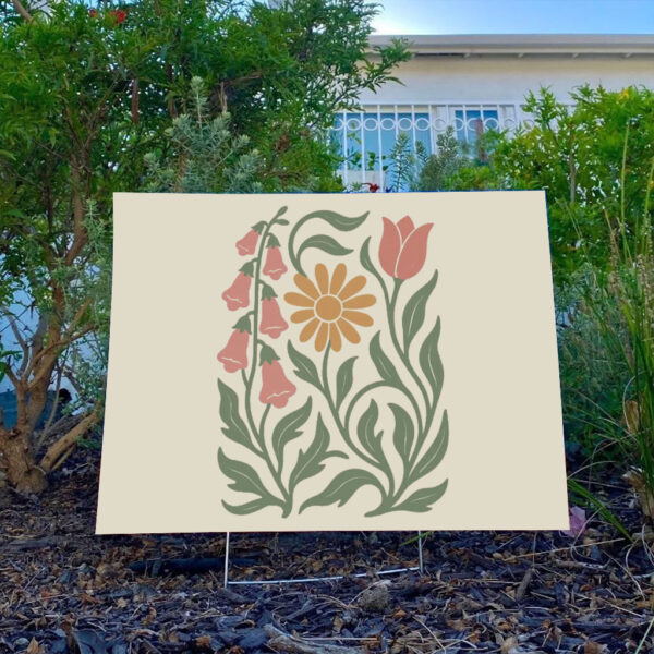 No-Words-Subtle-Anti-Trump-Garden-Yarg-Sign,-Garden-Sign-Foxglove-Daisy-Tulip-Yard-Sign-usa