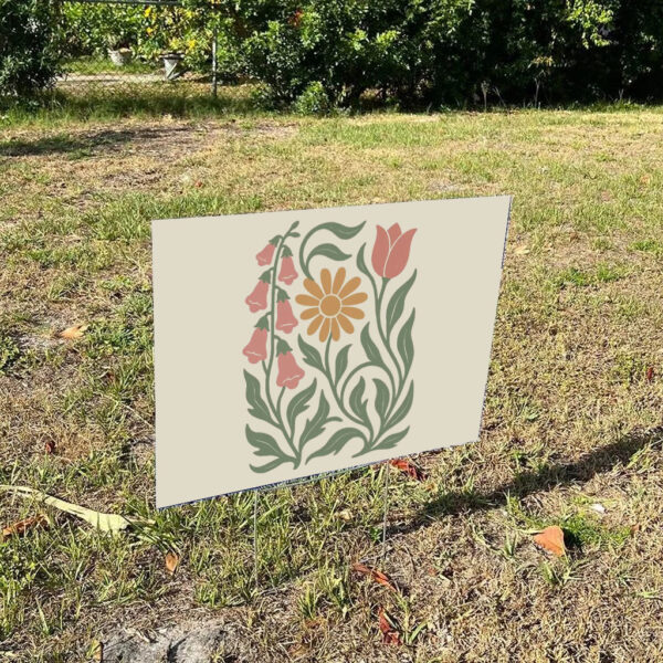 No-Words-Subtle-Anti-Trump-Garden-Yarg-Sign,-Garden-Sign-Foxglove-Daisy-Tulip-Yard-Signs