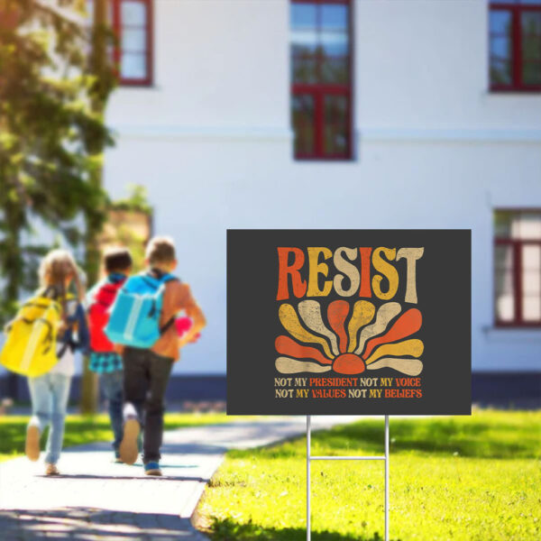 Political-Protest-Yard-Sign,-Pro-Democracy-Sign,-Vote-Him-Out-Sign,-Activist-Statement-Sign