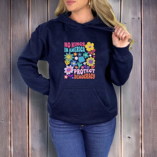 Protect-Democracy-Floral-No-Kings-in-America-Protest-T-Shirt