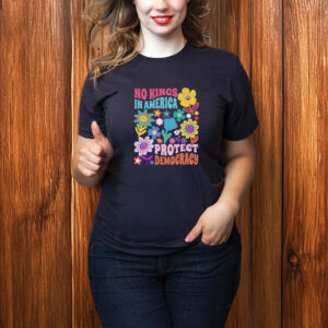 Protect-Democracy-Floral-No-Kings-in-America-Protest-T-Shirts