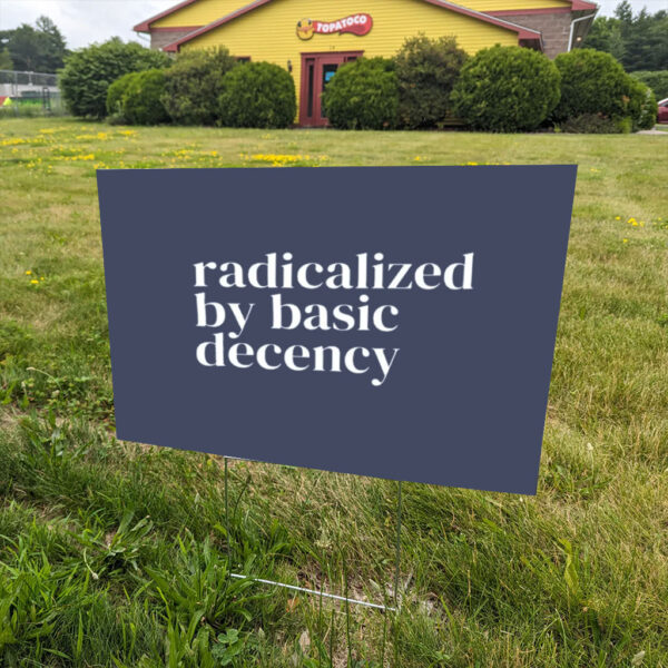 Social-Justice-Activist-Yard-Sign,-Anti-Trump-Sign,-Liberal-Accessory,-Leftist,-Basic-Decency,-Never-Trumps